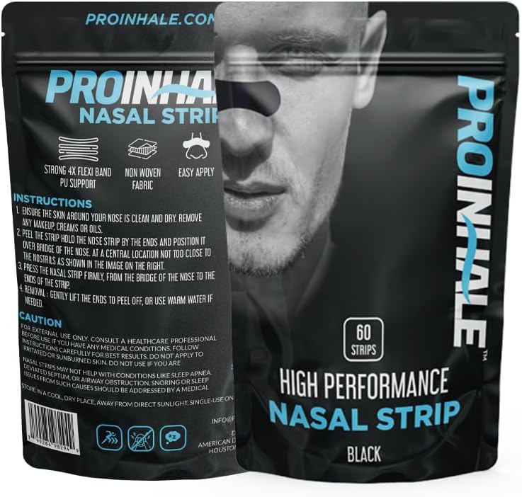 ProInhale™ Athletic Nose Strips for Breathing – Flexible Nasal Strip for Comfortable Fit, Secure Hold, Non-Slip Adhesive Nose Tape, Sport and Sleep Nose Strips, 60 Count Nasal Expander Strips - Image 7