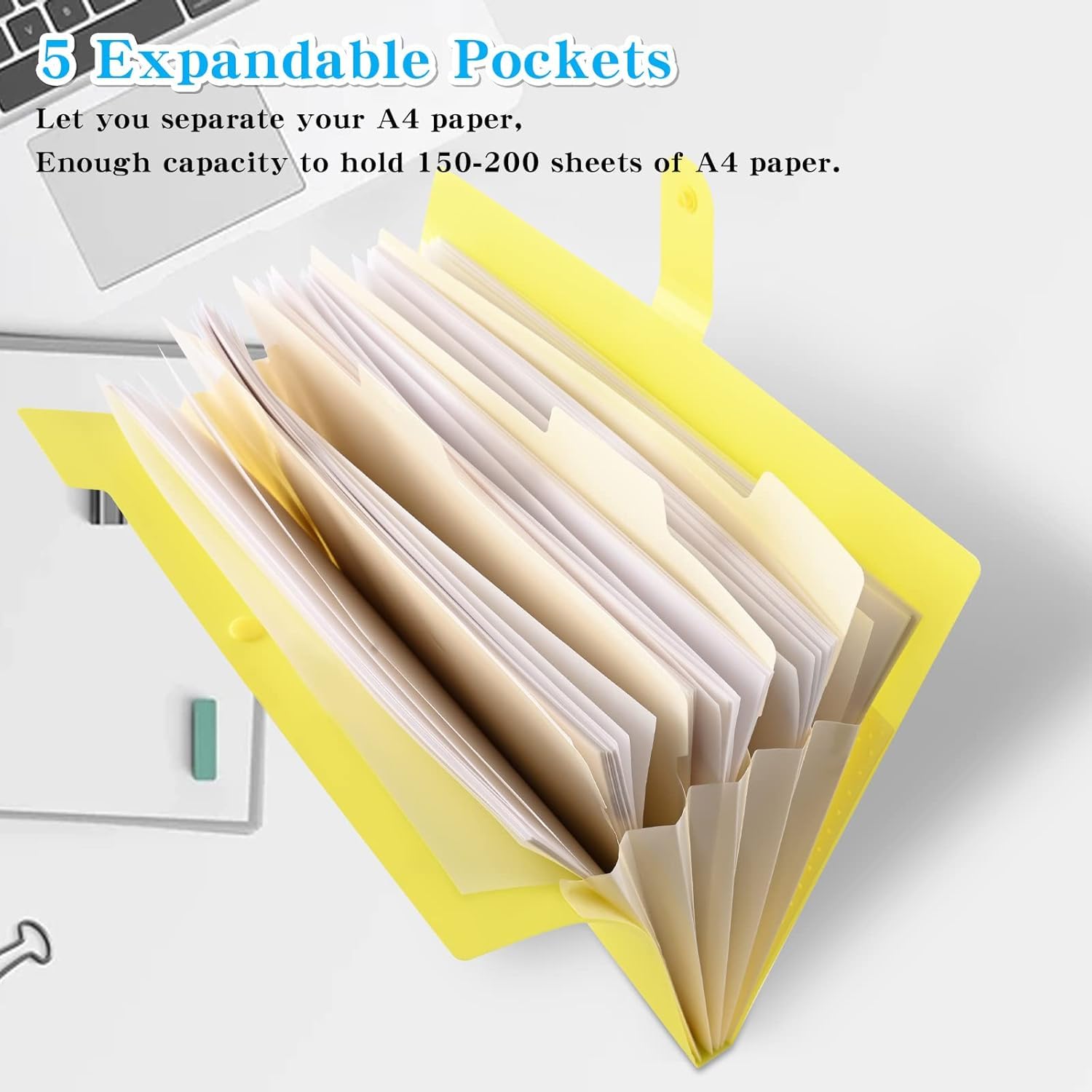 Corslet Opakowanie 10 rozszerzanych teczek na dokumenty z 5 kieszeniami, organizer, plastikowy organizer na dokumenty w formacie A4, do użytku osobistego, organizacji wielu projektów, dla nauczyciela