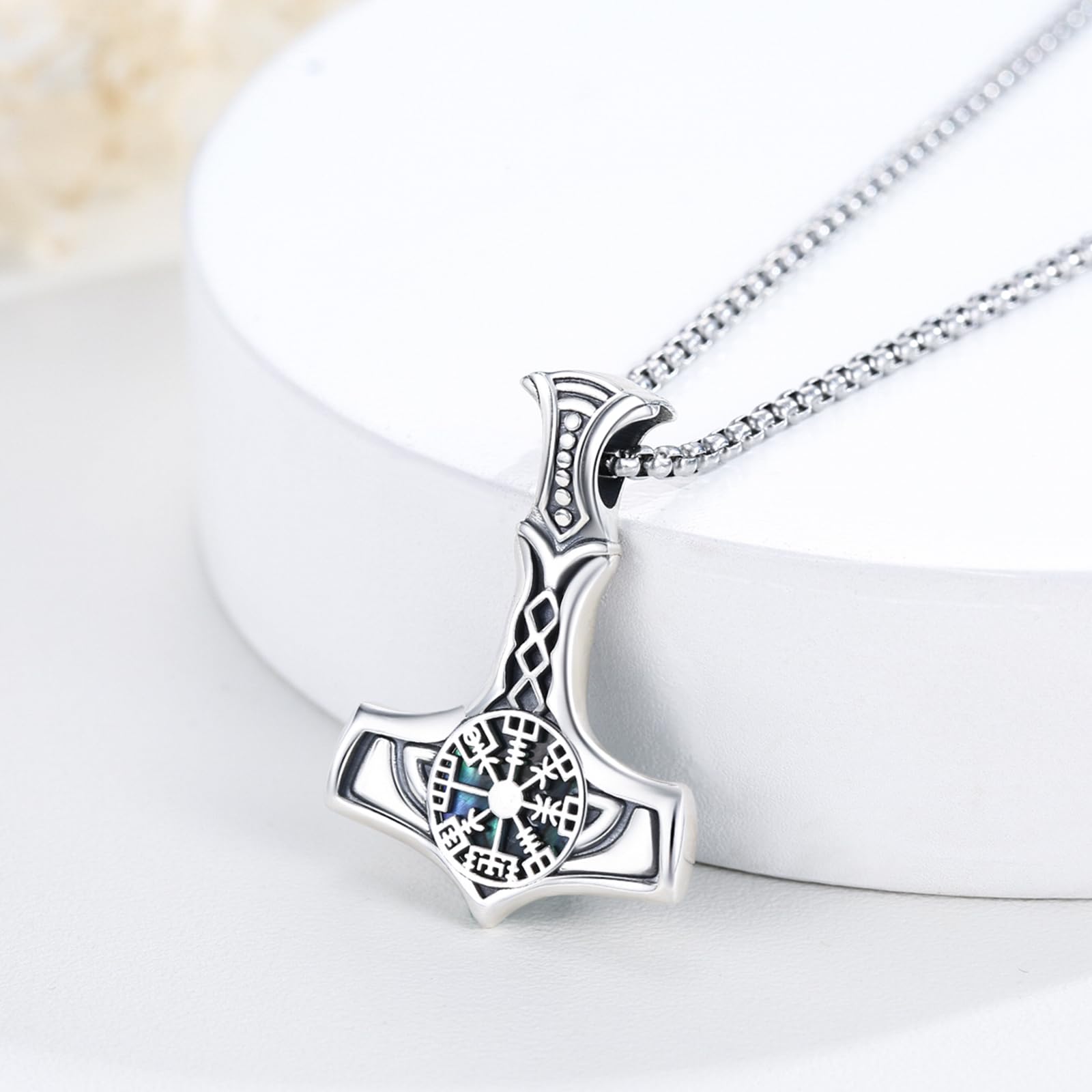 REDSUN Collana con ciondolo a forma di martello di Thor, a forma di freccia vichinga, in argento Sterling 925, con ciondolo a forma di croce vichinga, amuleto celtico, gioiello per uomo, figlio