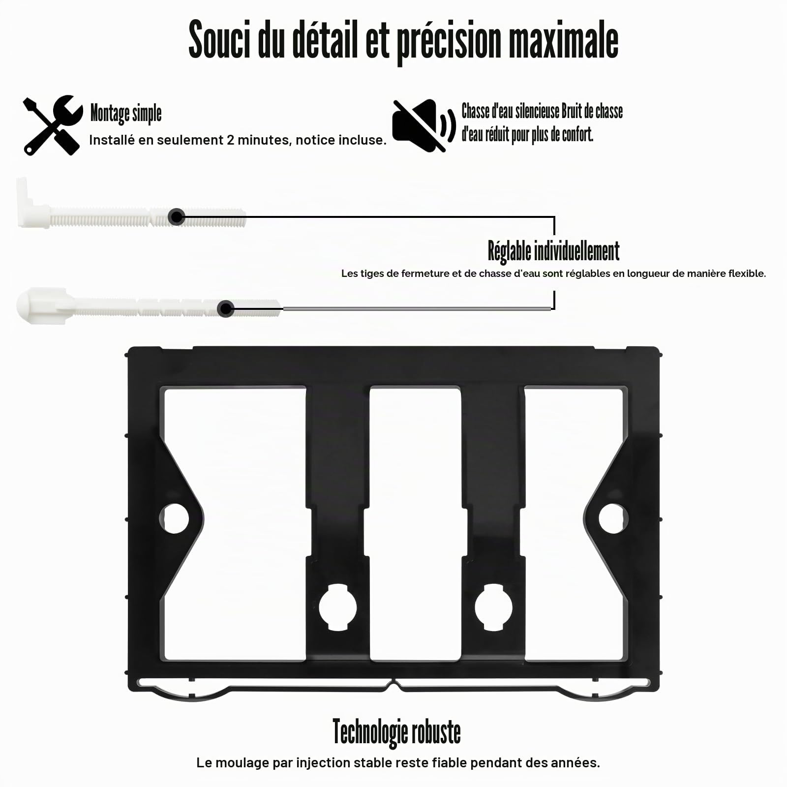 SOARFLY Plaque de commande wc suspendu, plaque de déclenchement wcà double chasse d’eau, compatible avec GEBERIT SIGMA01/20/21/30 UP300/320, 115.770.11.5, dimensions245×164mm, doré