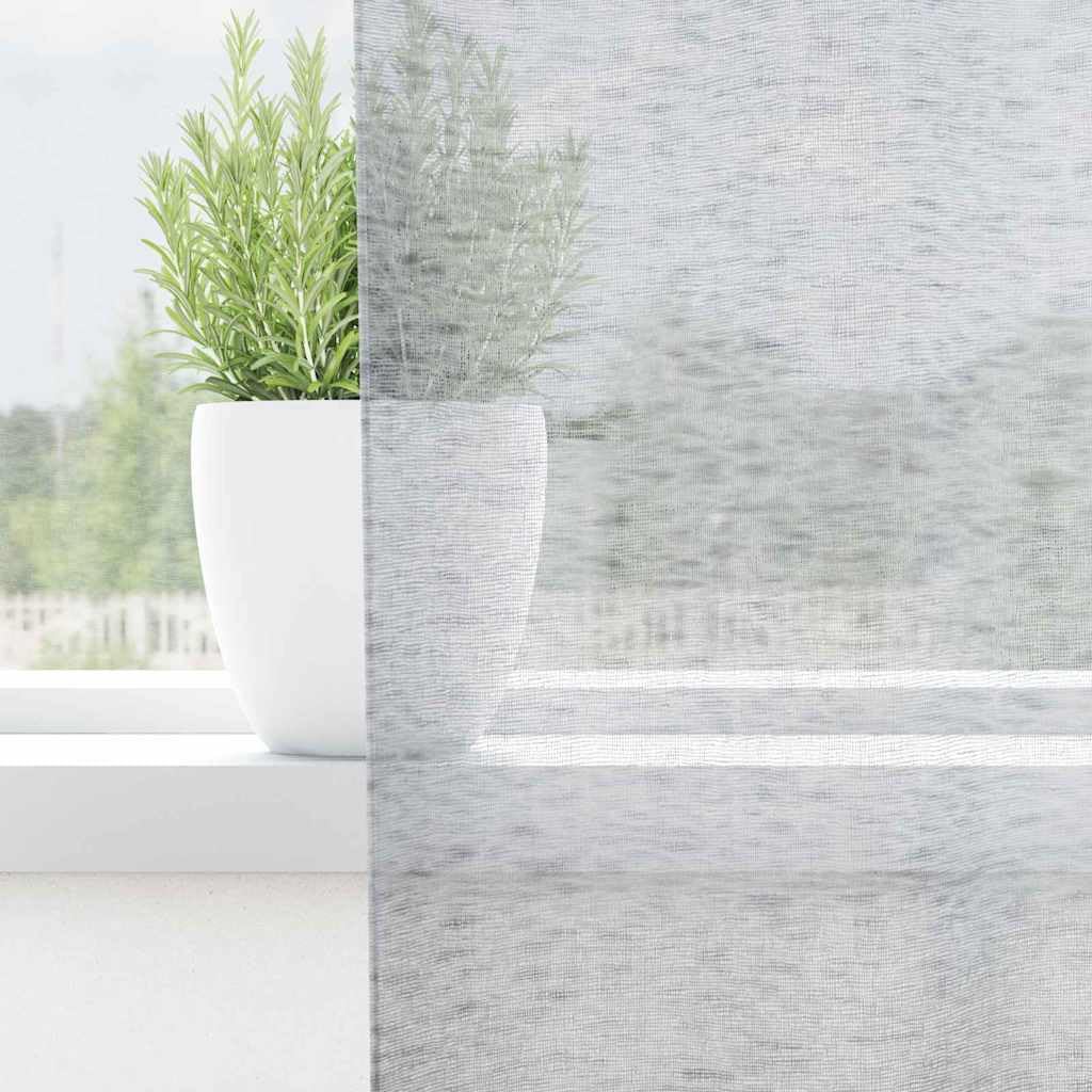 Set di 2 tende in voile grigio scuro, 260 x 140 cm, poliestere, trasparenti, per soggiorno, camera da letto, ufficio, protezione solare e filtraggio della luce delicato
