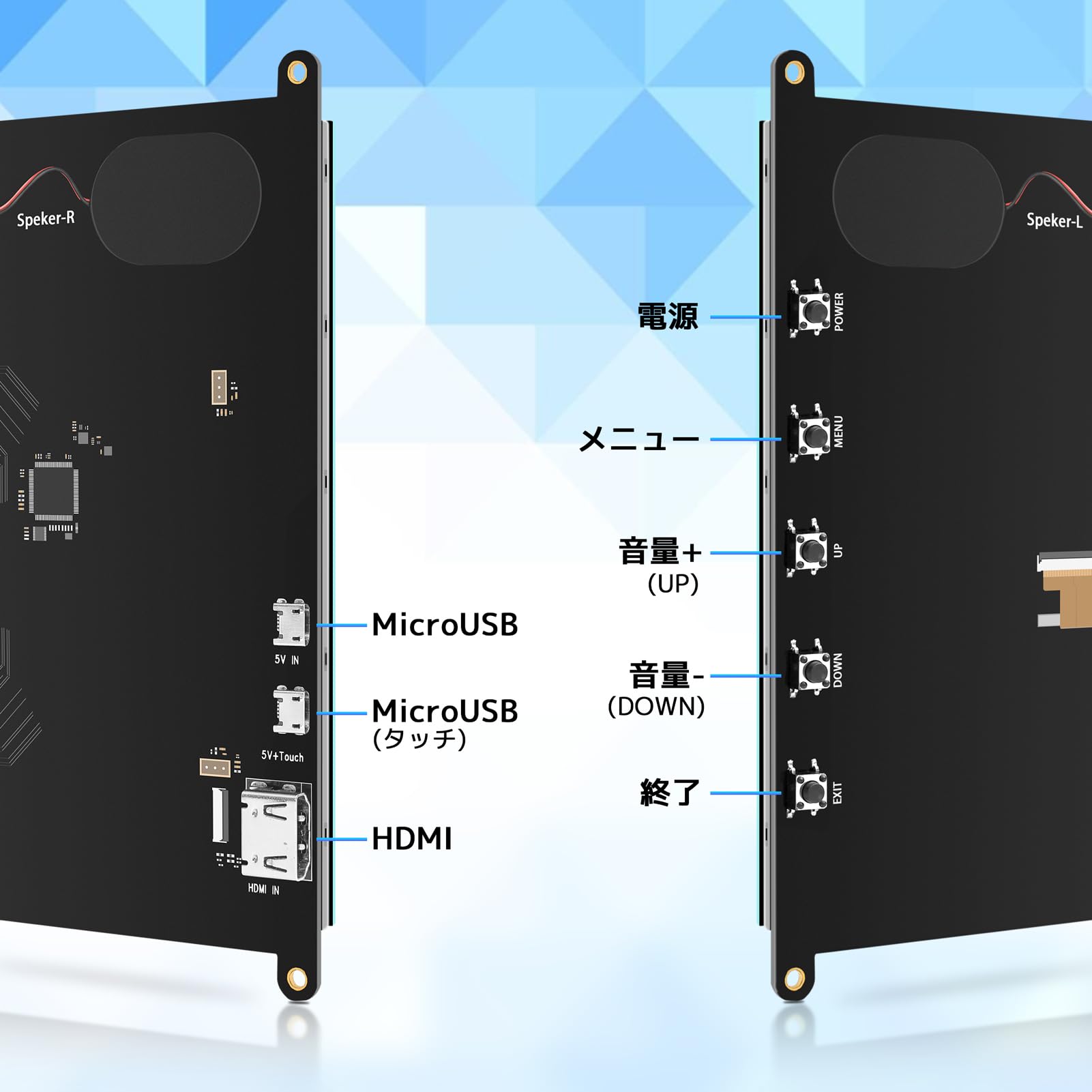 ⑩専用画面 Amazon.co.jp: KOGODA 10.1インチ Raspberry Pi用タッチモニター