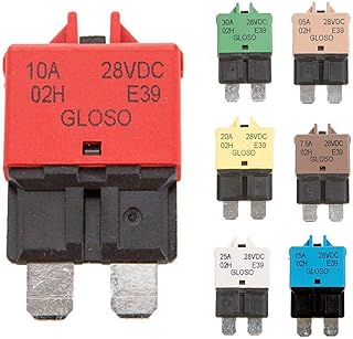 HOUTBY 30A Fuse 12v/24v Fits Circuit Breaker Blade 5-30a Automotive Car Kit Resettable Inline Fuse Holder Protection Stereo Manual Reset