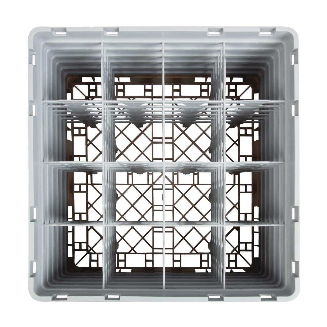 Cambro Cesta para el Lavado y almacenaje de Copas y Vasos de 16 Compartimentos/6 alturas-10,9 cm Ø alt. máx. 29,9 cm, Polipropileno, Beige