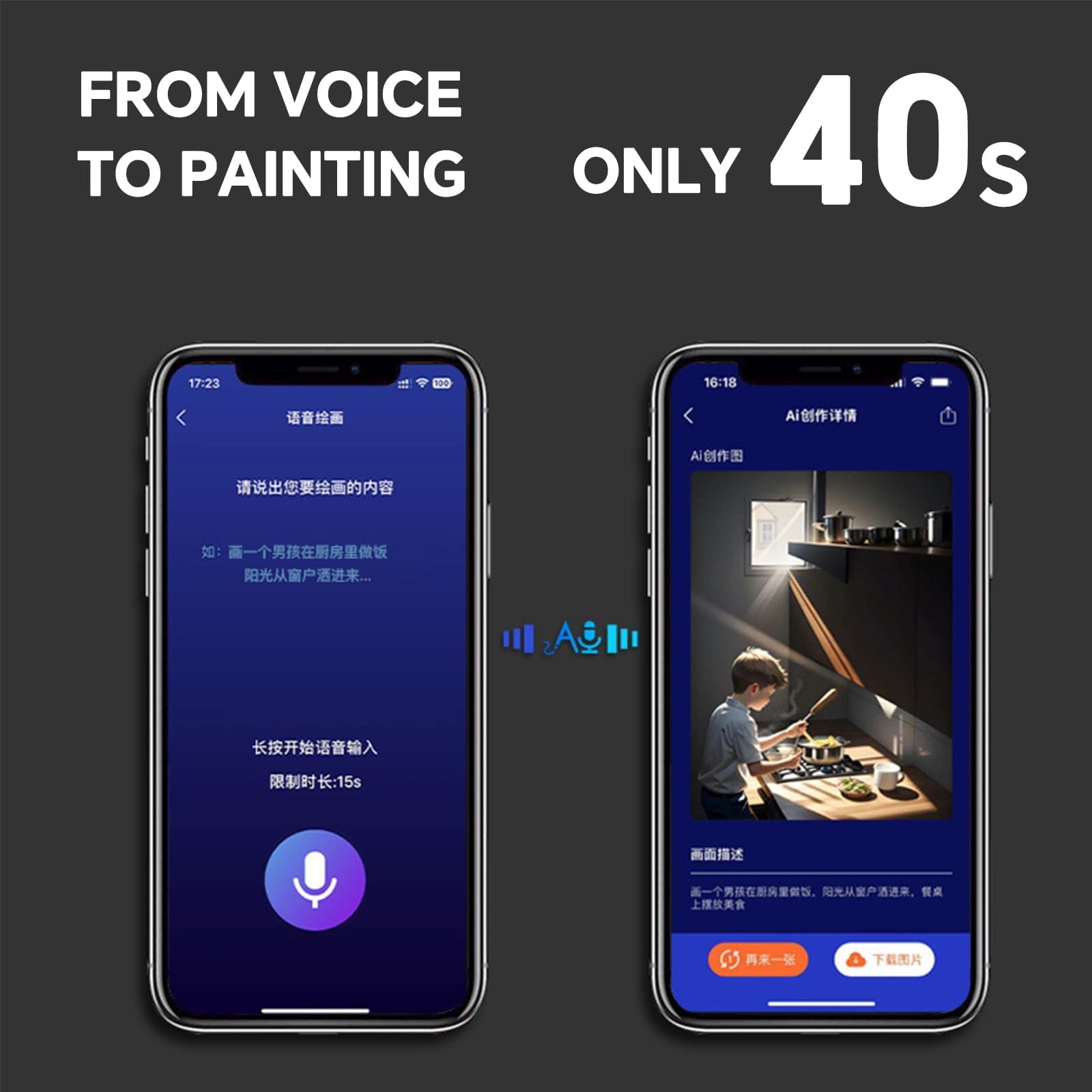 Penna Digitale a Sincronizzazione in Tempo Reale, Convertitore di Scrittura a Mano in Testo sul Telefono, Penna Intelligente Controllata a Voce per Note e Disegno Blue-Black