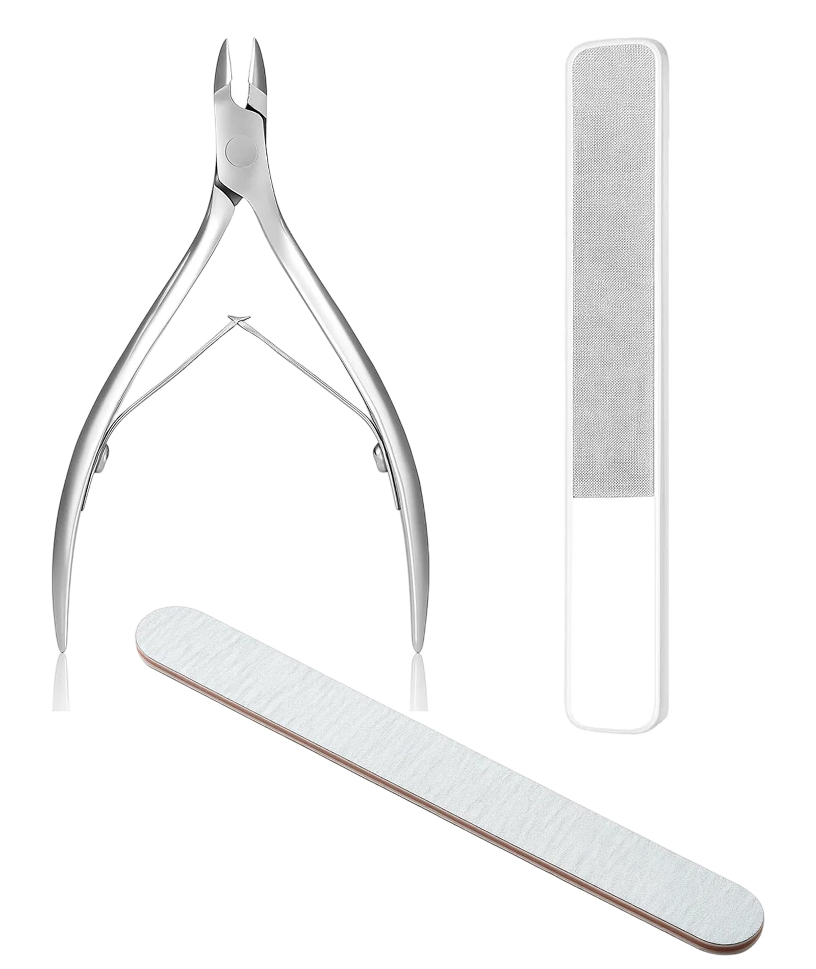 3-in-1 Nail Filer and Buffer Set, Professional Manicure Kit with Nail Shaper and Cuticle Clipper, Portable Nail Art Tools for Home Salon and Pet Grooming