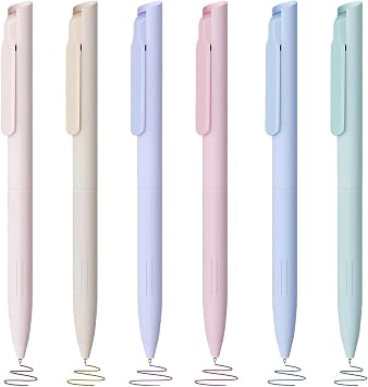 6 Pcs Colored Gel Pens, 0.5mm Fine Point, Pastel, Multicolor, Soft Grip, Quick Drying, Ideal for Writing, Sketching, Office, School, Arts, Journaling