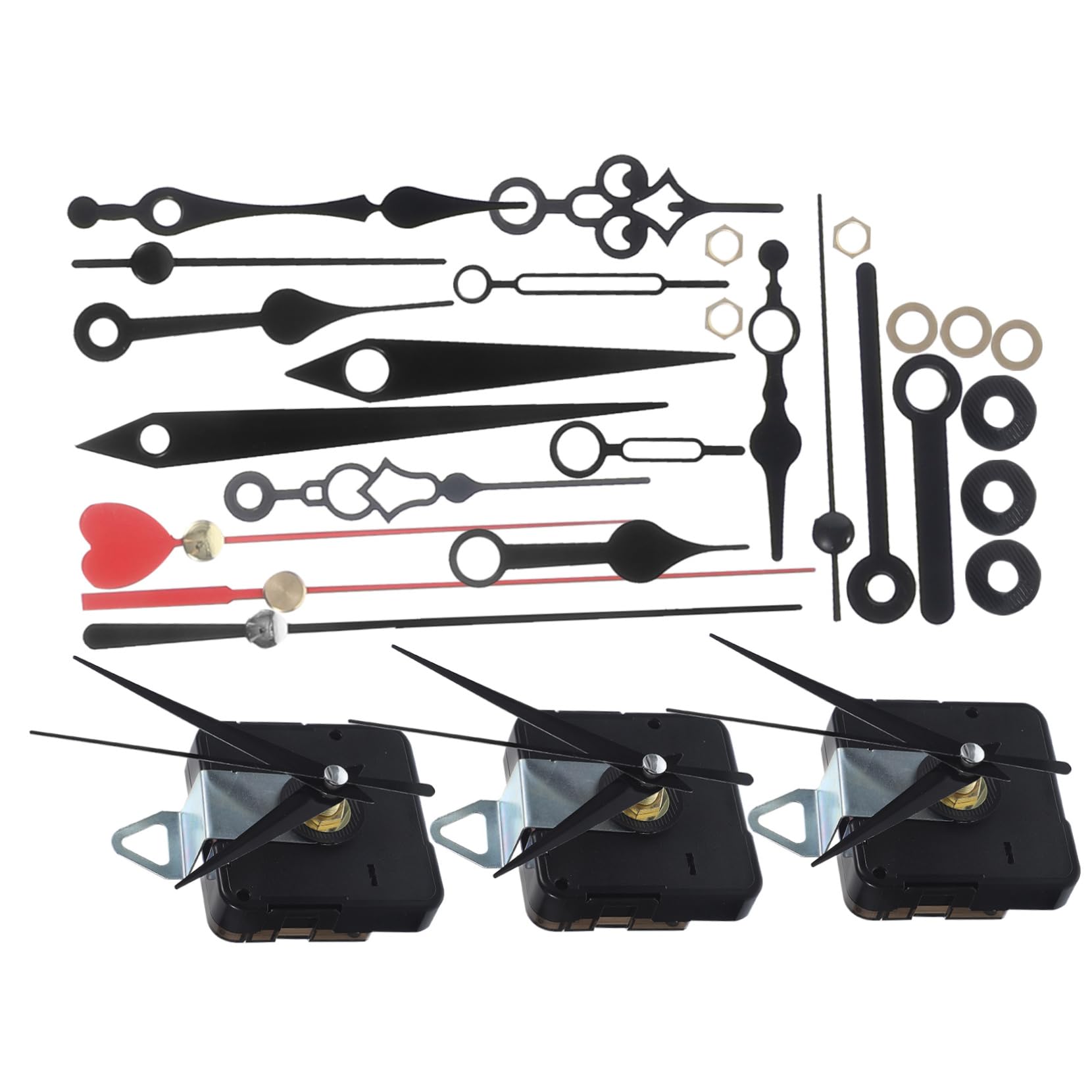 NUOBESTY 4 Sätze Uhrwerk Aus Quarz Leise Dekorative Wanduhr Bausatz Uhrwerk Wanduhr Modern Wanduhr Für Schlafzimmer Uhrenwand Uhrwerk Und Uhrzeiger-kit Wanduhrwerk Legierung