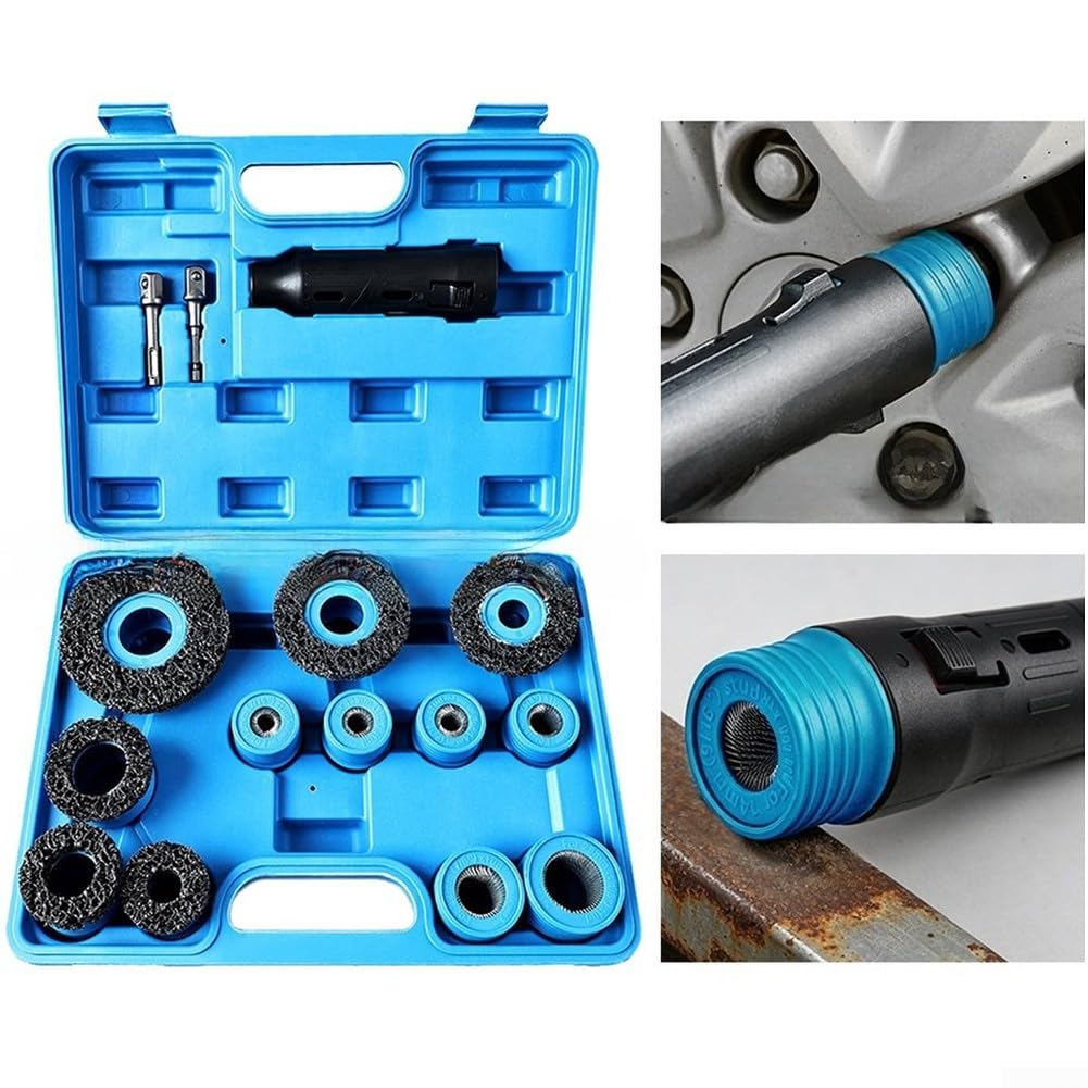 Kit Cepillos Tuercas para rueda 15Pcs para acero Para Taladro