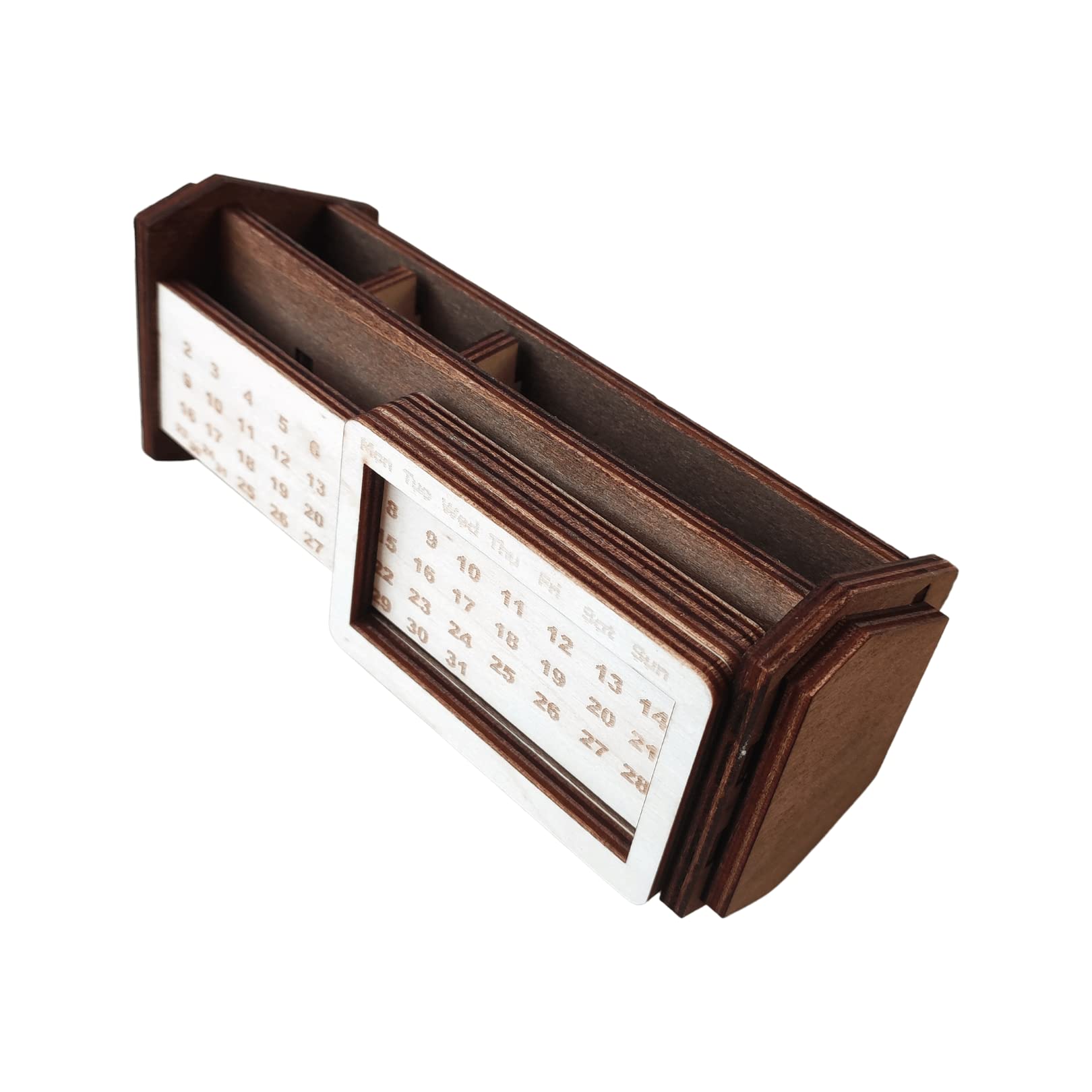 Wooden Desk Perpetual Calendar, 3D Version, Different Table Models,  Rotating Circular Mechanism, Birthday Gift Idea (Rectangle Black) :  Amazon.com.be: Office Products