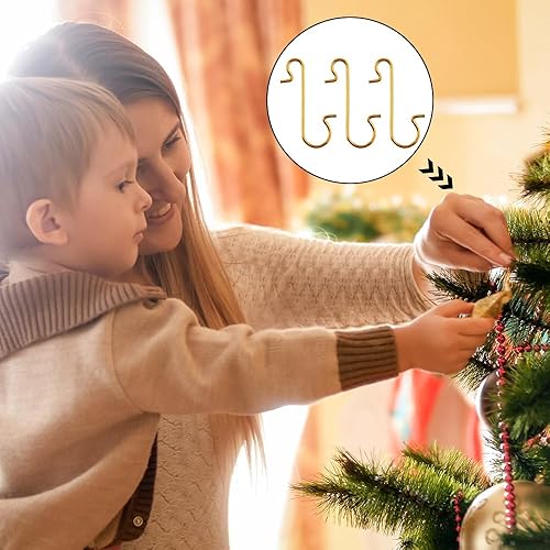 Miniatura 6 de Paquete de 100 ganchos para adornos, ganchos para adornos de Navidad, ganchos para adornos de Navidad, ganchos de alambre de metal, ganchos para