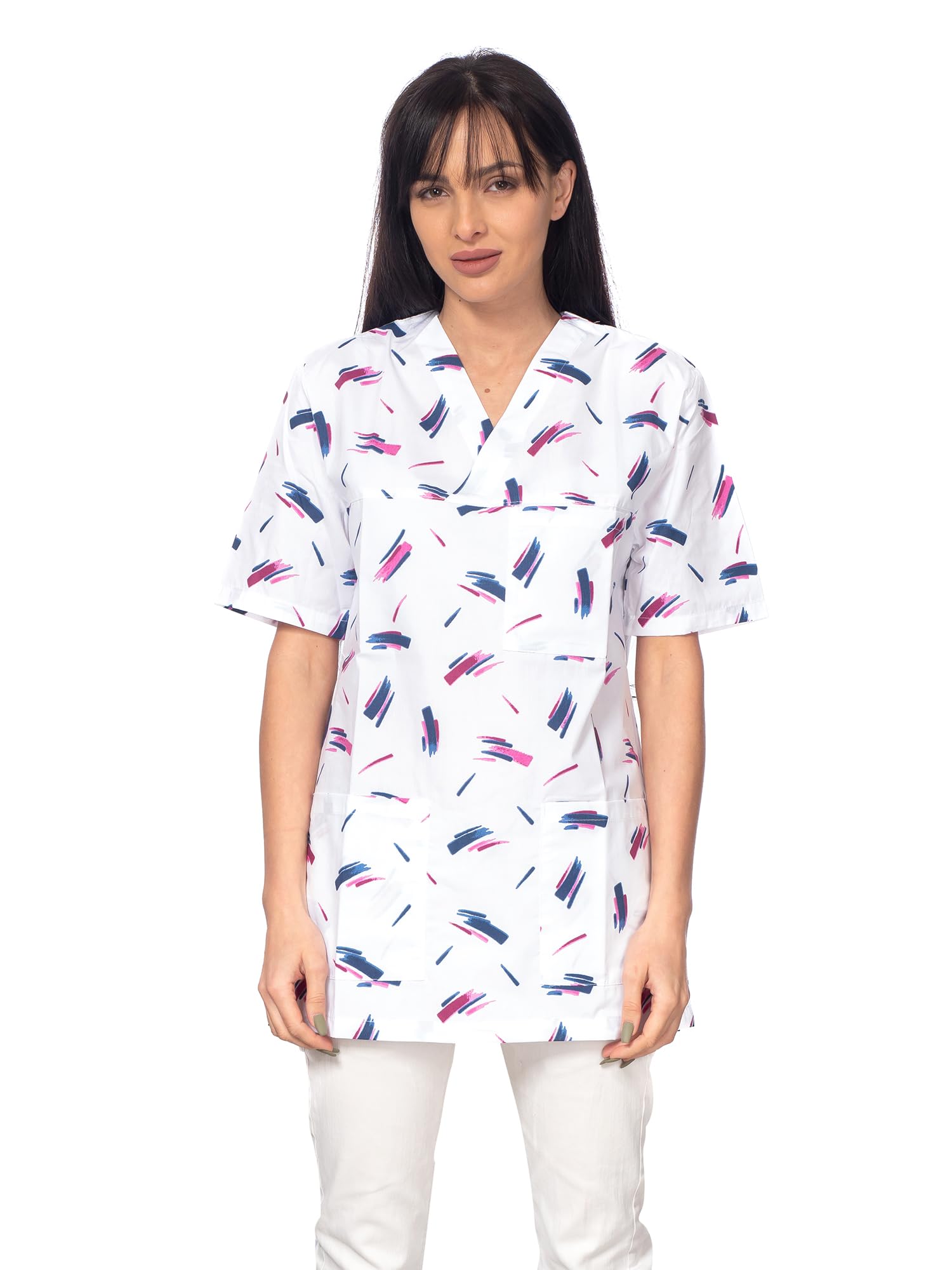 DINOZAVR Bruna Sanitario Camisa Médica con Cuello en V para Mujeres — view 17