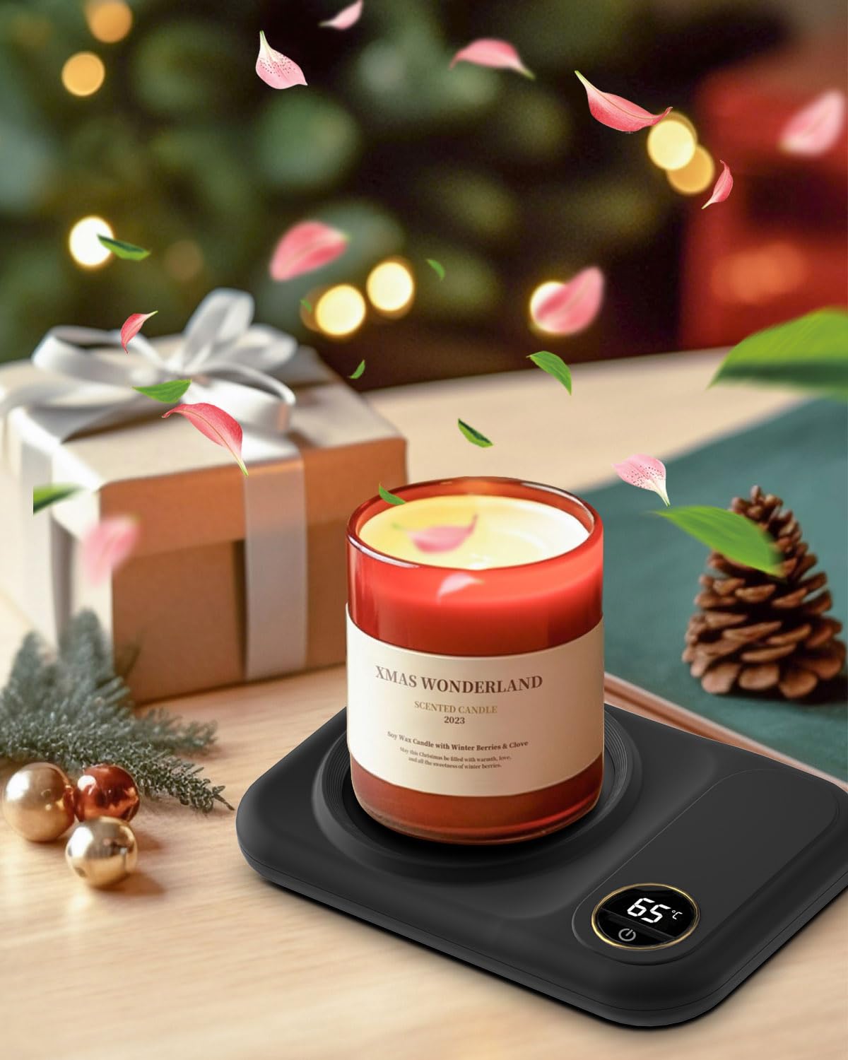Scaldacaffè elettrico, 3 livelli di temperatura 45 °C / 55 °C / 65 °C – scalda bevande elettriche USB per caffè, cacao, tè, candele – regalo per donne, uomini