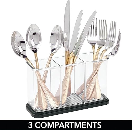 Miniatura 3 de mDesign Plastic Cutlery Utensil Holder Storage Organizer Caddy for Kitchen Countertop Organization - Holds Fork, Knife, Spoon, Silverware - 3