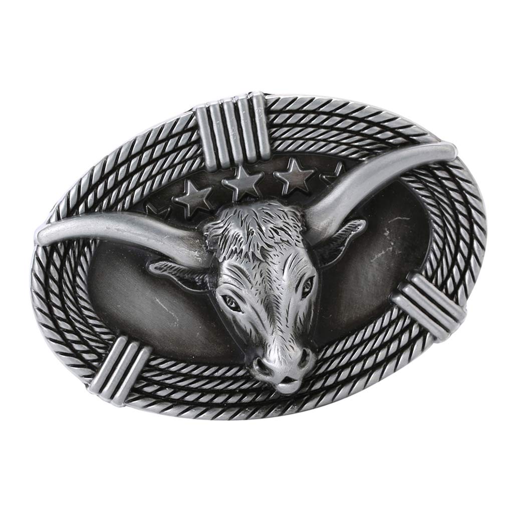 3D Cow Head Retro Belt Buckle Metal Western Cowboy Jewelry Horse Silver | Clothing Shoes & Accessories | Mens Accessories | Belt Buckles-image-25