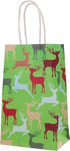 Miniatura 8 de Bolsas de regalo de papel kraft blanco mediano Merry Christmas, 20 unidades