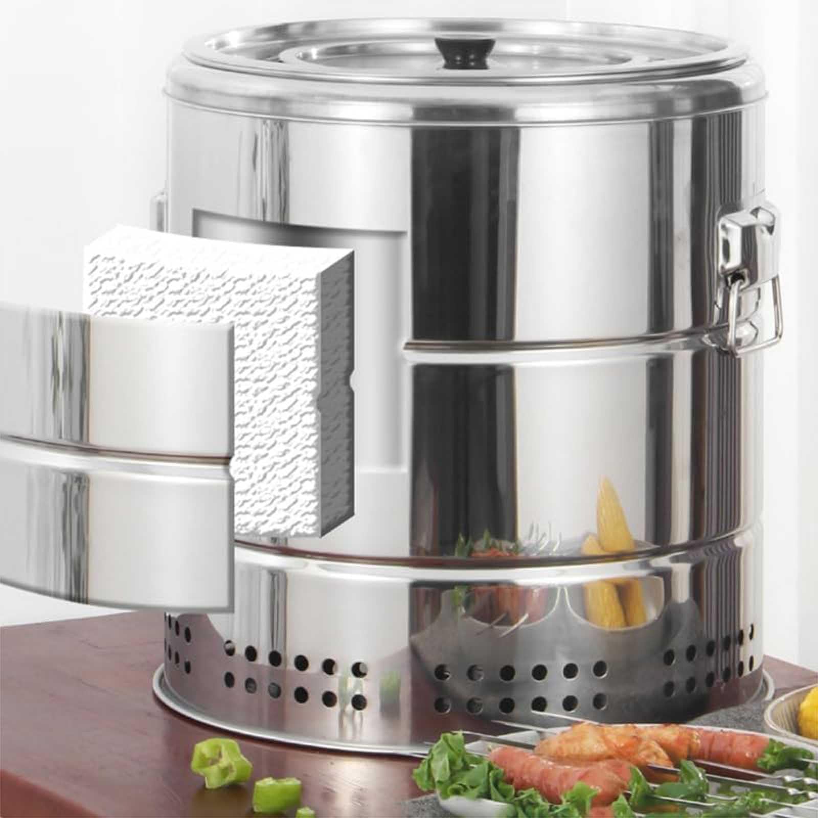Grill na węgiel drzewny ze stali nierdzewnej z 28 akcesoriami, bezdymna przenośna konstrukcja beczki, duża pojemność, 360°, do gotowania na świeżym powietrzu