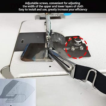Rolled Hem Hammer Foot, Sewing Machine Binder, Sewing Machine Folder Binder Overlock Folder Adjustable Double Fold Right Angle Bias Binder Attachment Folder for Lockstitch Machine Binding of Curve Edg