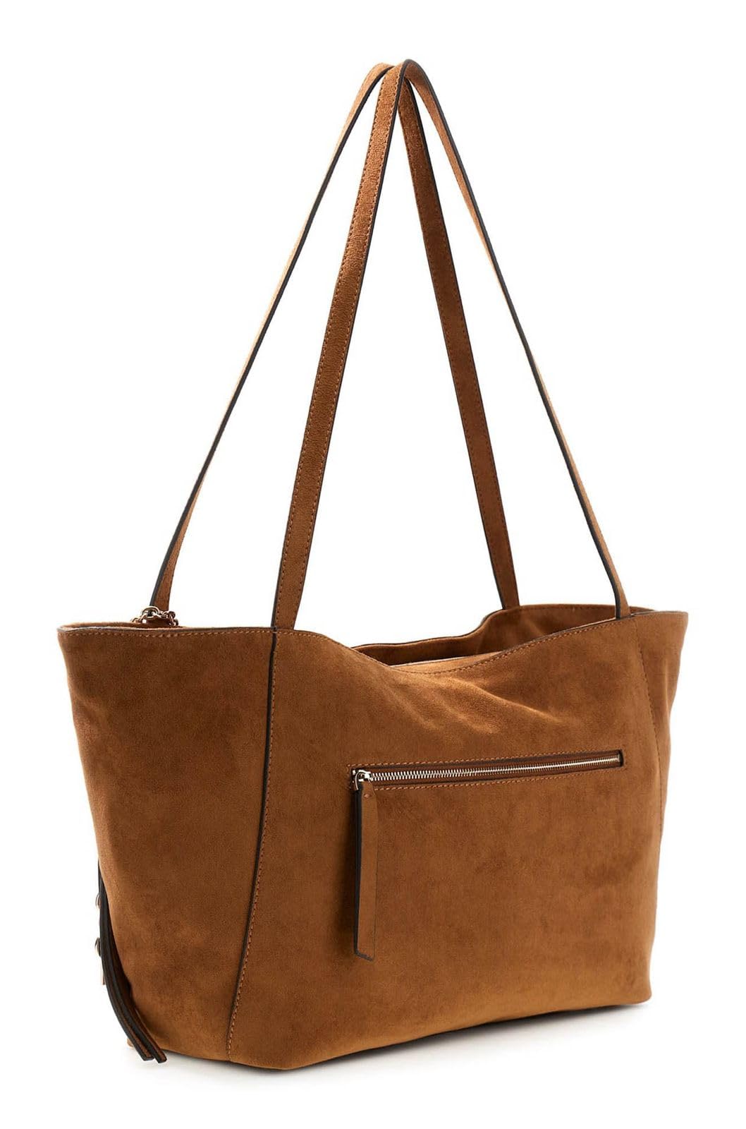 GUESS Torba na ramię Devon 3 Compartment Tote Cognac brązowa