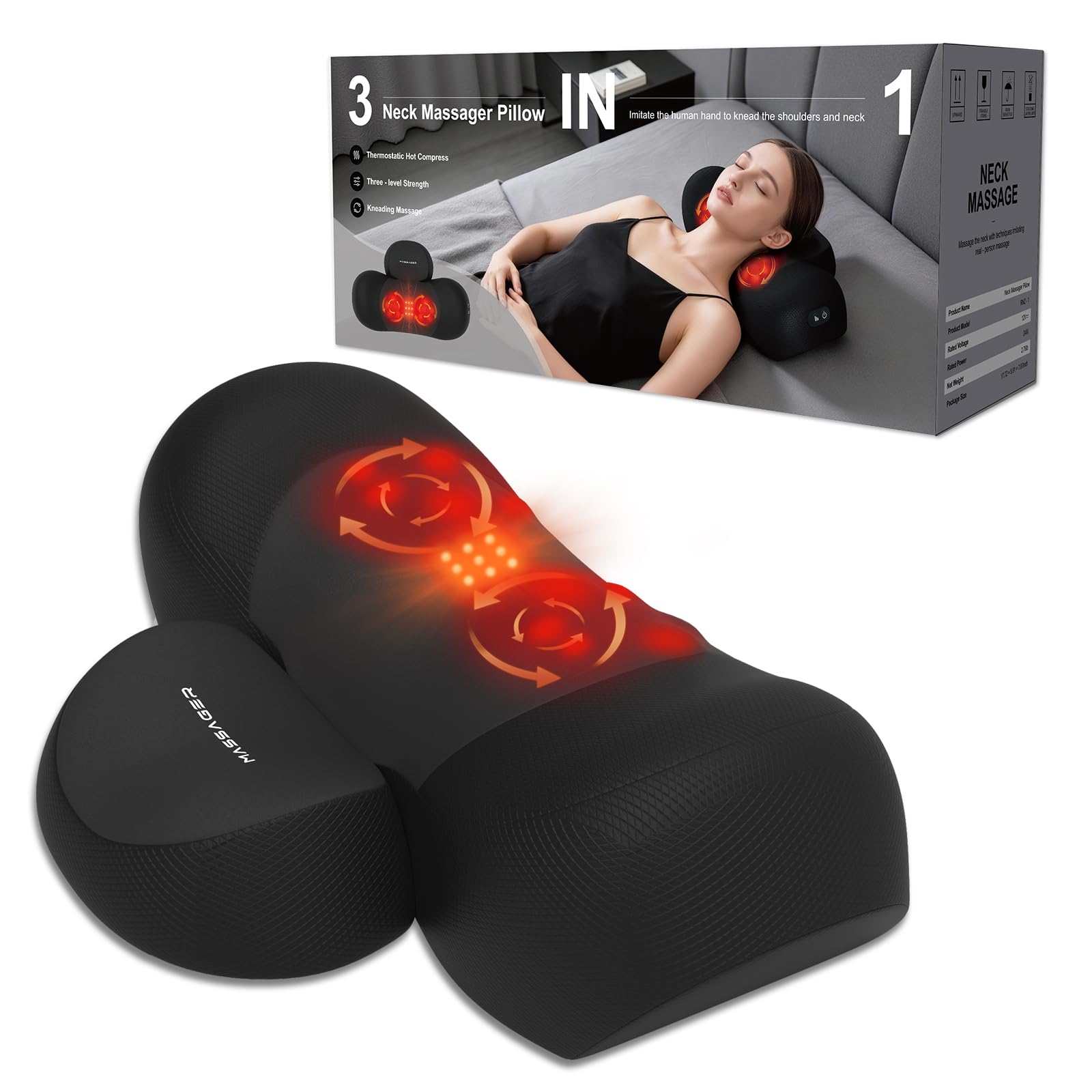 Photo 1 of HAYOY 3-in-1 Shiatsu Neck Massager with Heat