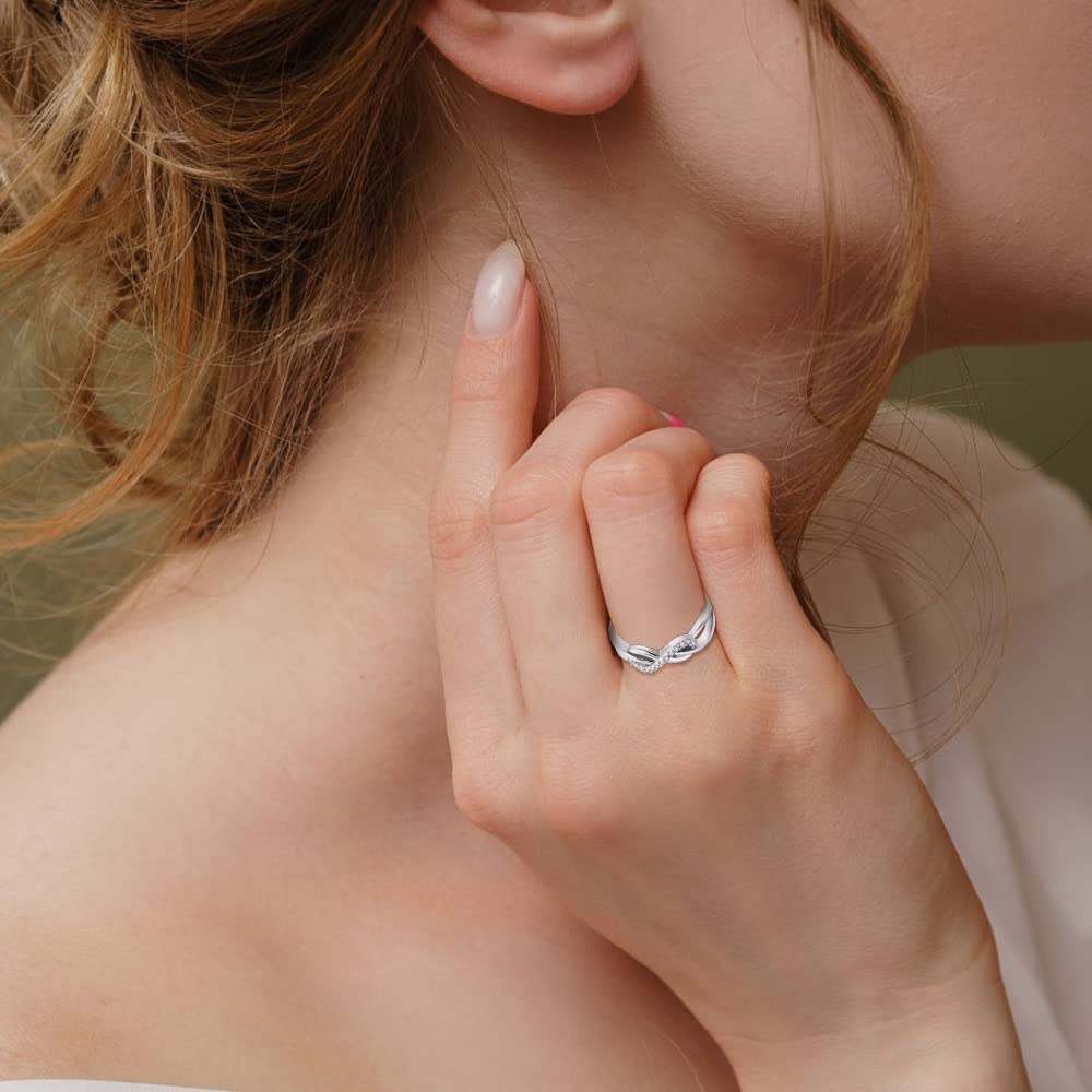 starchenie Unendlichkeit Ringe 925 Sterling Silber Zirkonia Infinity Verlobungsring Ringe für Damen