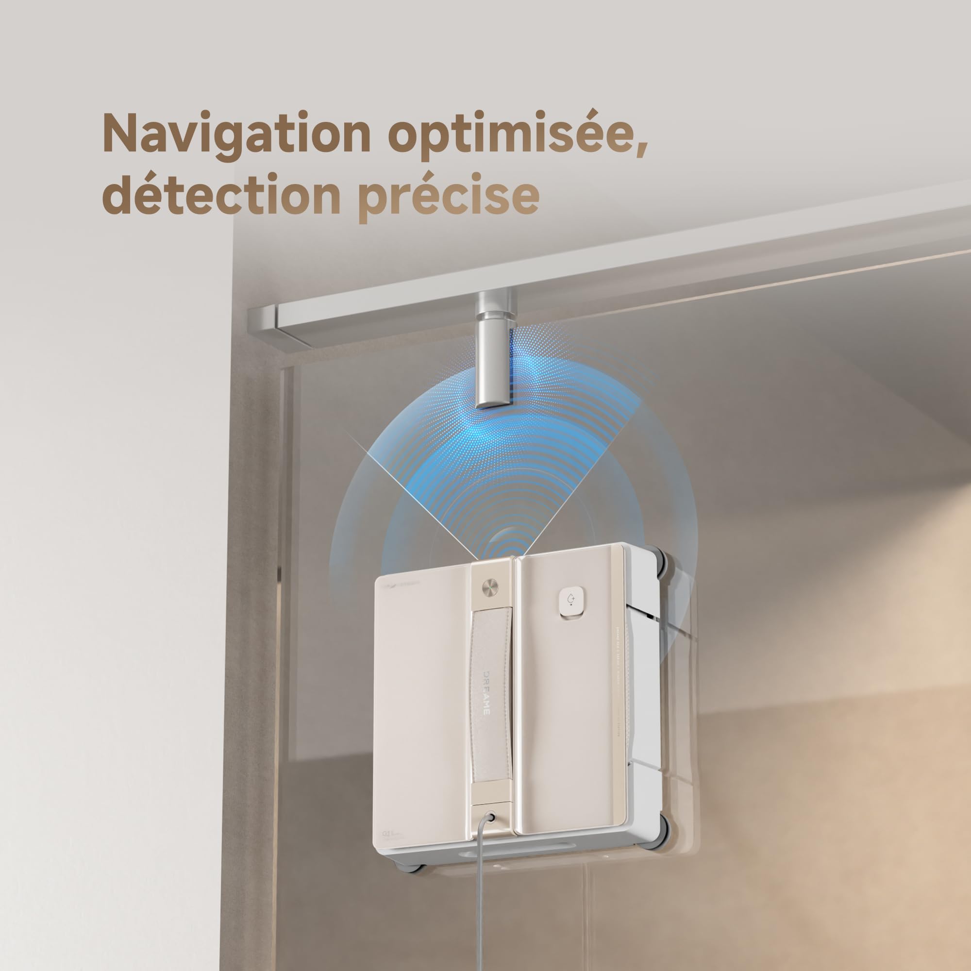 dreame C1 Robot Laveur de Vitres, Puissance d'Aspiration de 5 500 Pa, Protection et Sécurité Fiables, Technologie CornerClean, Nettoyage Humide Minutieux, Technologie à Double Jet