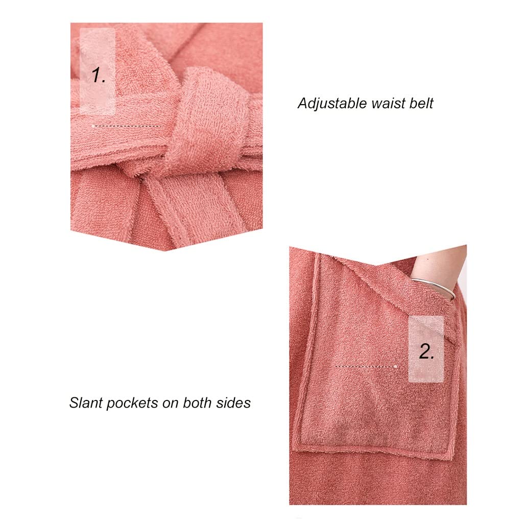 Albornoz De Toalla con Capucha para Hombres, Mujeres, Batas De Tela De Rizo De Algodón Después De La Ducha, Batas Suaves, Livianas ​para Él Y para Ella, Pijamas para Parejas, Mangas Largas