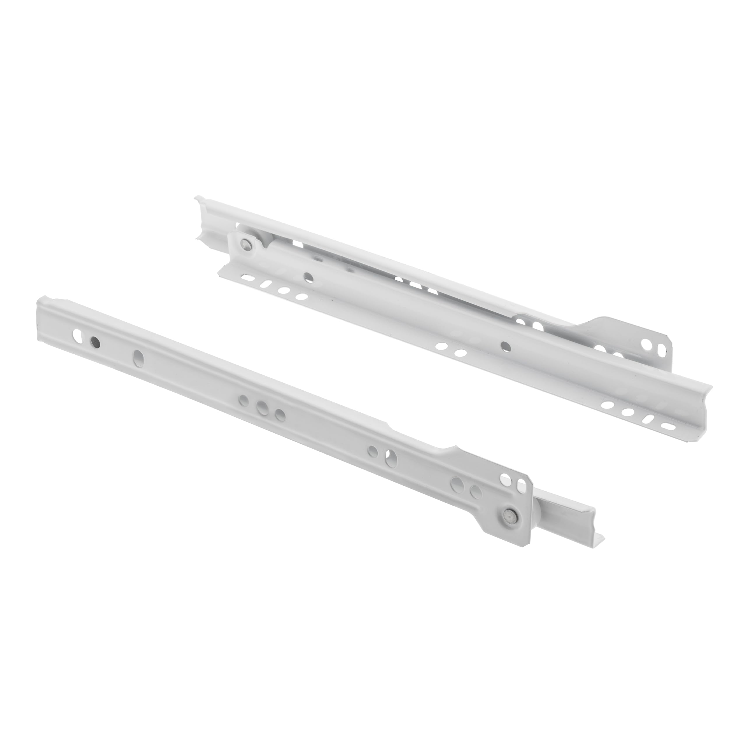(350Mm) Metal Roller Bottom Fix Kitchen Drawer Runners Slides 250Mm 600Mm White Pair Set 5056697244161
