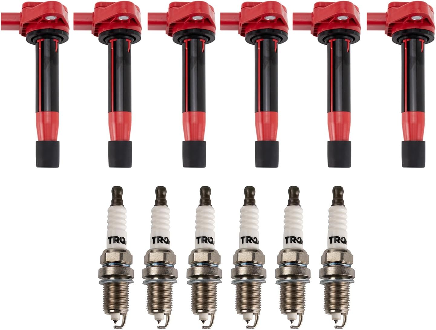 TRQ Ignition Kit Ignition Coil Spark Plugs Compatible with 2001-2003 Acura CL 2005-2008 RL 1999-2008 TL 2000-2003 Honda Accord 1999-2010 Odyssey