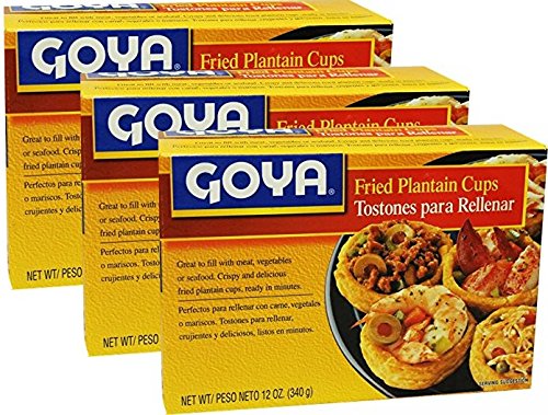 Goya Fried Plantain Cups, Aprox 3 cups. Total weight 12 oz Pack of 3