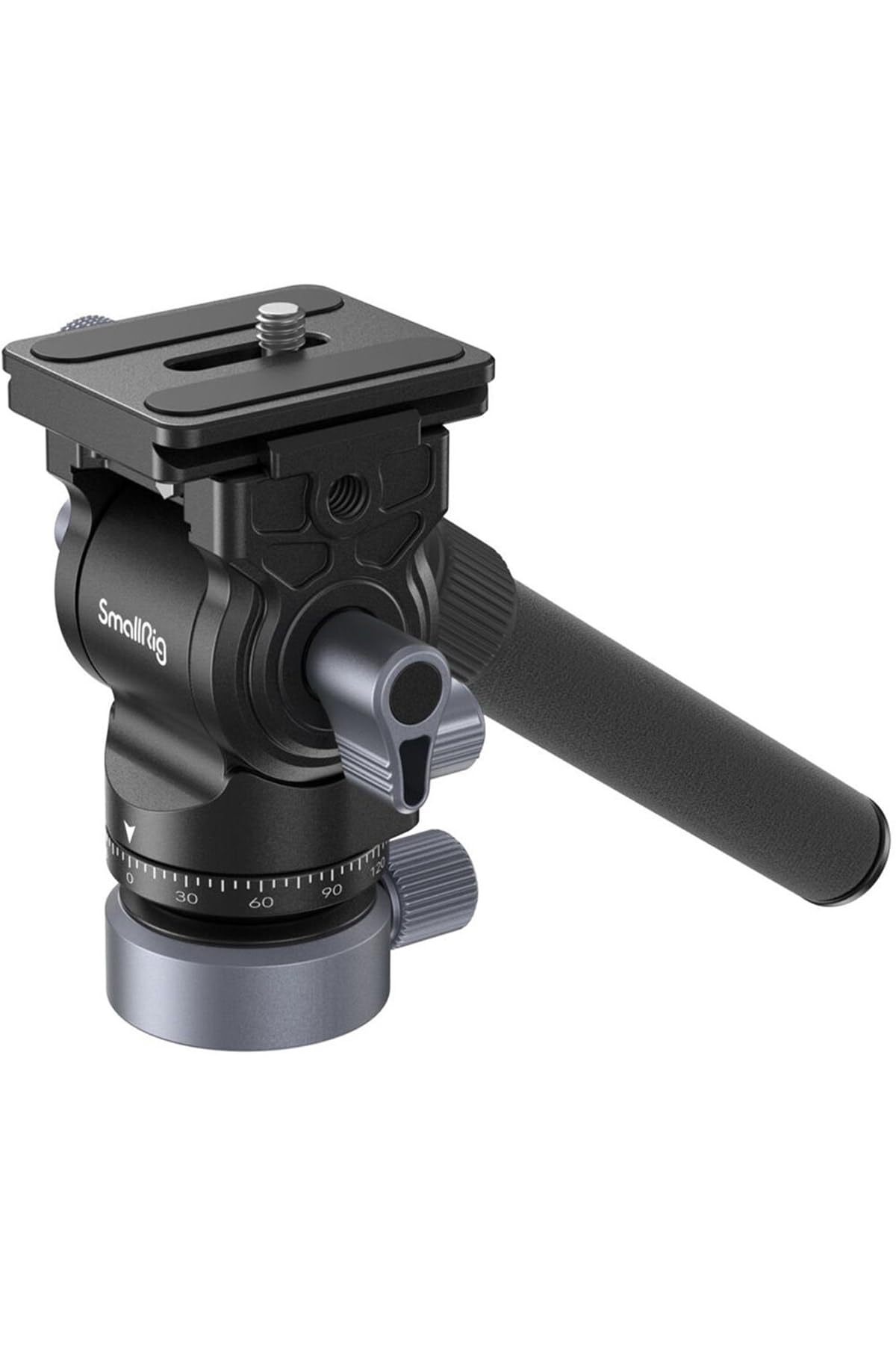 SMALLRIG CH20 Tête Vidéo Fluide pour Trépied avec Base de Nivellement, Plaque de Dégagement Rapide pour Arca et Poignée Réglable, Tête Panoramique Compacte Inclinable, Charge Jusqu'à 4 kg - 4170B