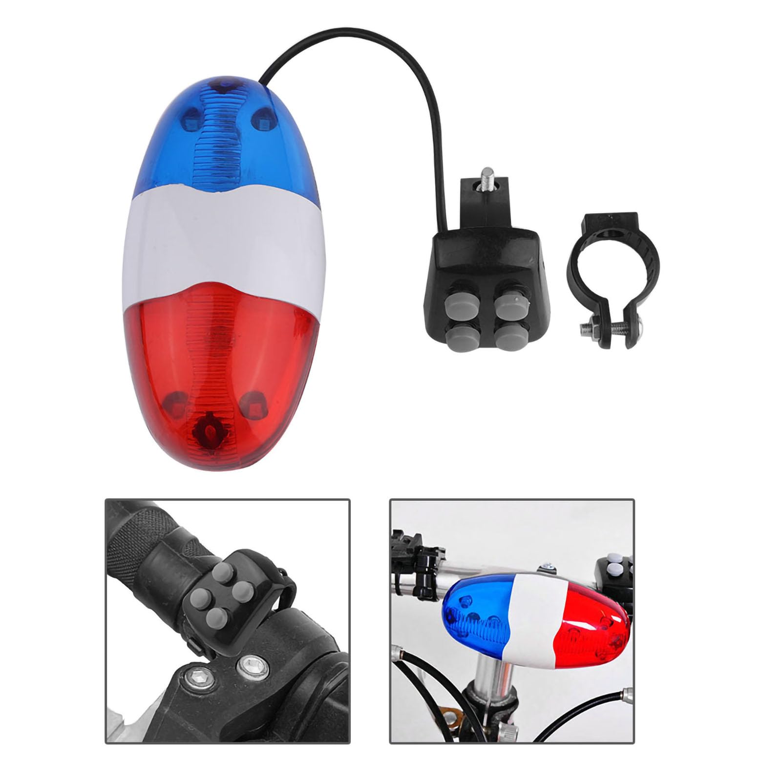 Fydun Campana de Bocina de Ciclo Impermeable con 6 Luces LED, Sonido de 120 DB, 4 Opciones de Sintonización para Mayor Seguridad