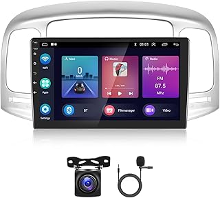 Android 11 Car Stereo for Hyundai Accent 2006-2011 with Apple Carplay Android Auto 9 inch Head Unit Touch Screen Radio FM RDS HiFi Bluetooth WiFi GPS + AHD Backup Camera & MIC
