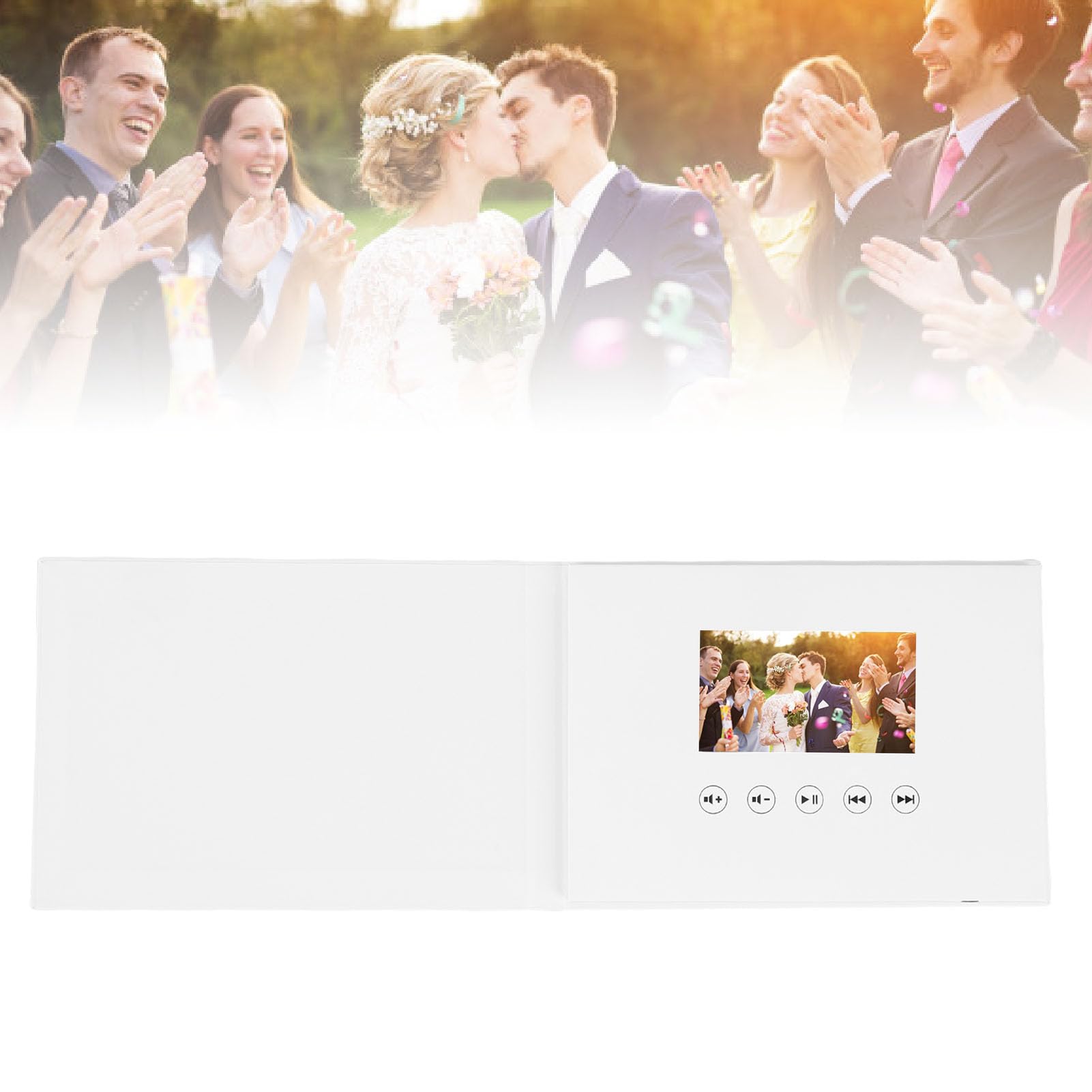 Carte de Voeux Vidéo, Livre de Mémoire Vidéo Album Numérique avec 4 Go de Stockage pour Les Mariages, Les Retraite, Les (Batterie de 400 Pouces 500mAh Li ION)