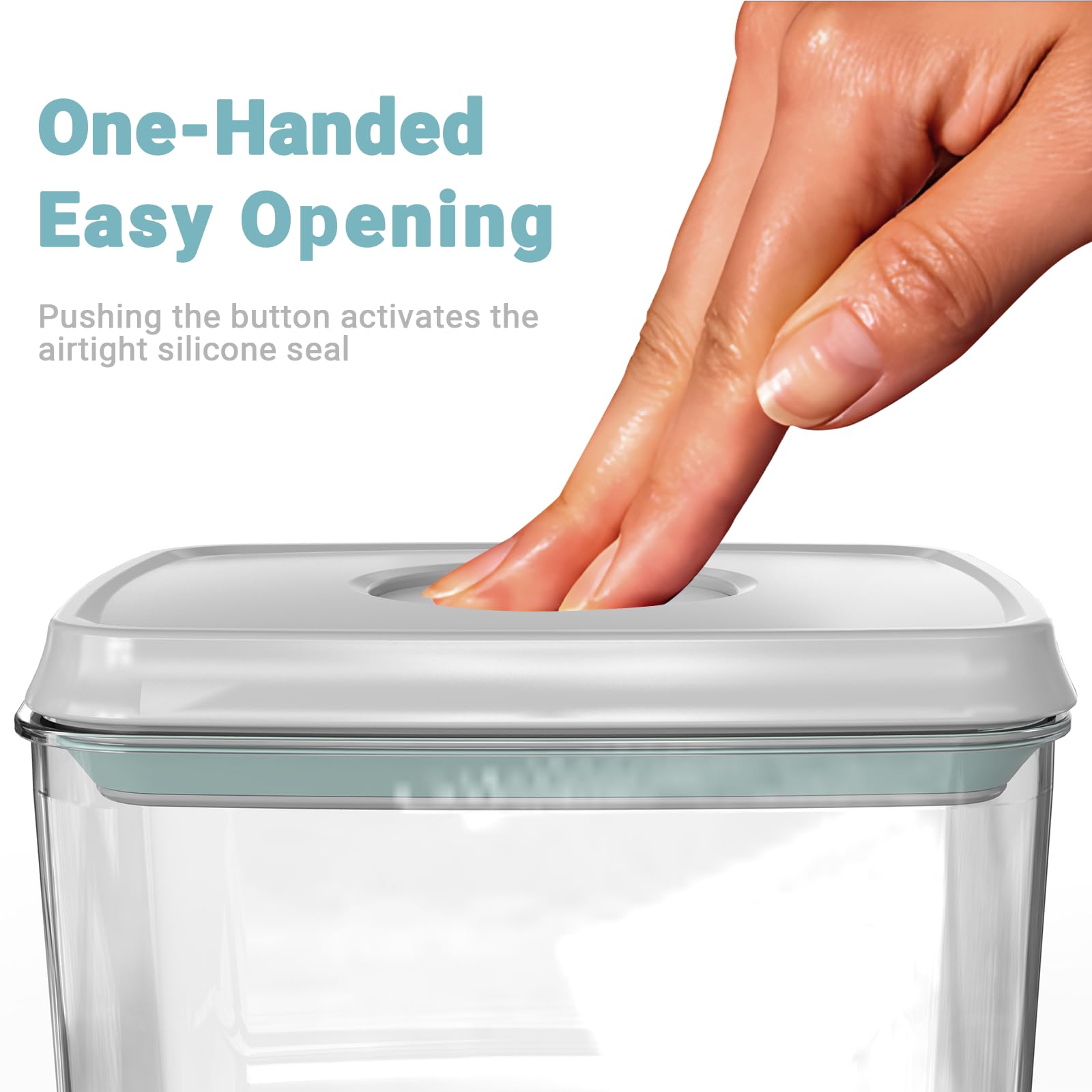 Aloxina 2.2Qt Airtight Glass Dog Treat Container – Pantry Storage Jar For Pet Food, Kibble, Snacks