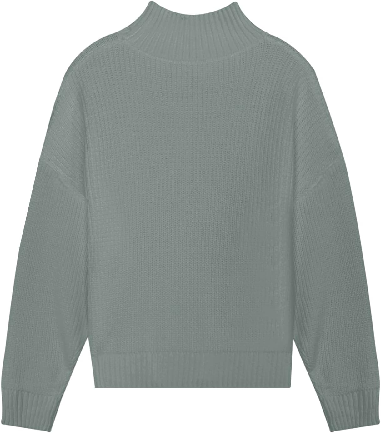 SunnyMelody Womens Cropped Mock Neck Sweater Fall 2025 Ribbed Knit Pullover Sweaters Jumper - Lightweight, Crop, Loose Fit - Image 8