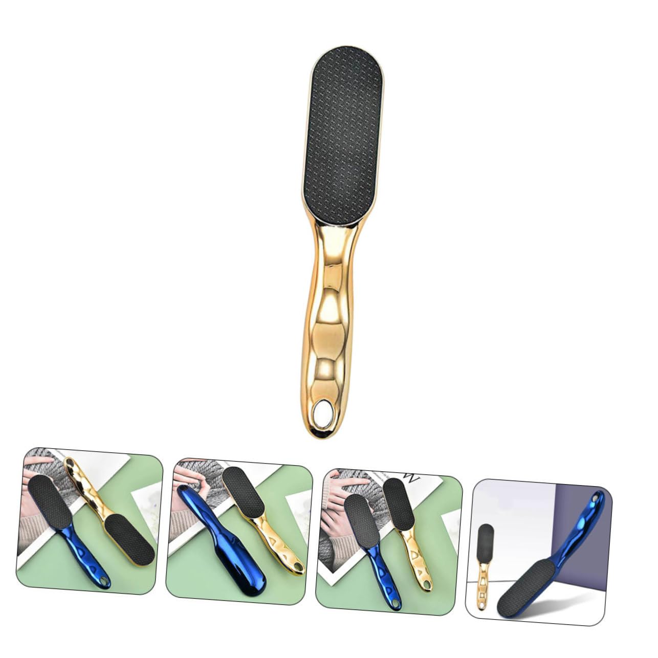 Housoutil Foot para Treatment Foot Scrubber Gel Cuticle Automatic for Feet Plantar Calloused Scraper Peel Balm Toe Nail Cleaning Tools Foot Dead Skin File Golden Abs