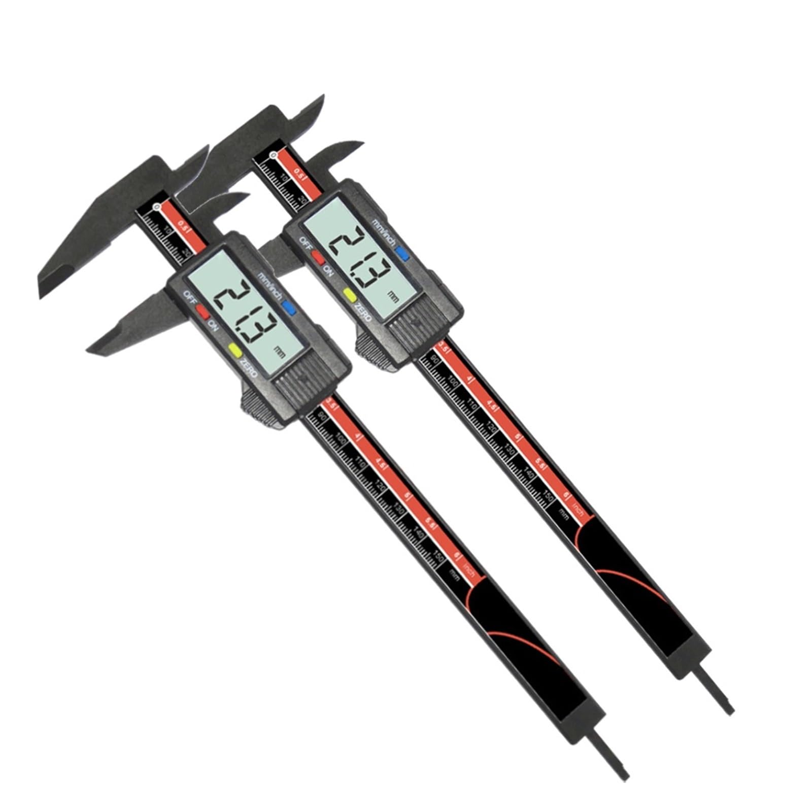 SWENEEN 0-150Mm 0.1Mm Digital Caliper Electronic Vernier Caliper 6 Inch Depth Measuring Tools Calliper Gauge Micrometer Digital Ruler,2Pcs Battery include