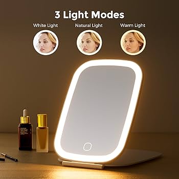 Amazon.com: NEZZOE Rechargeable Travel Makeup Mirror with LED