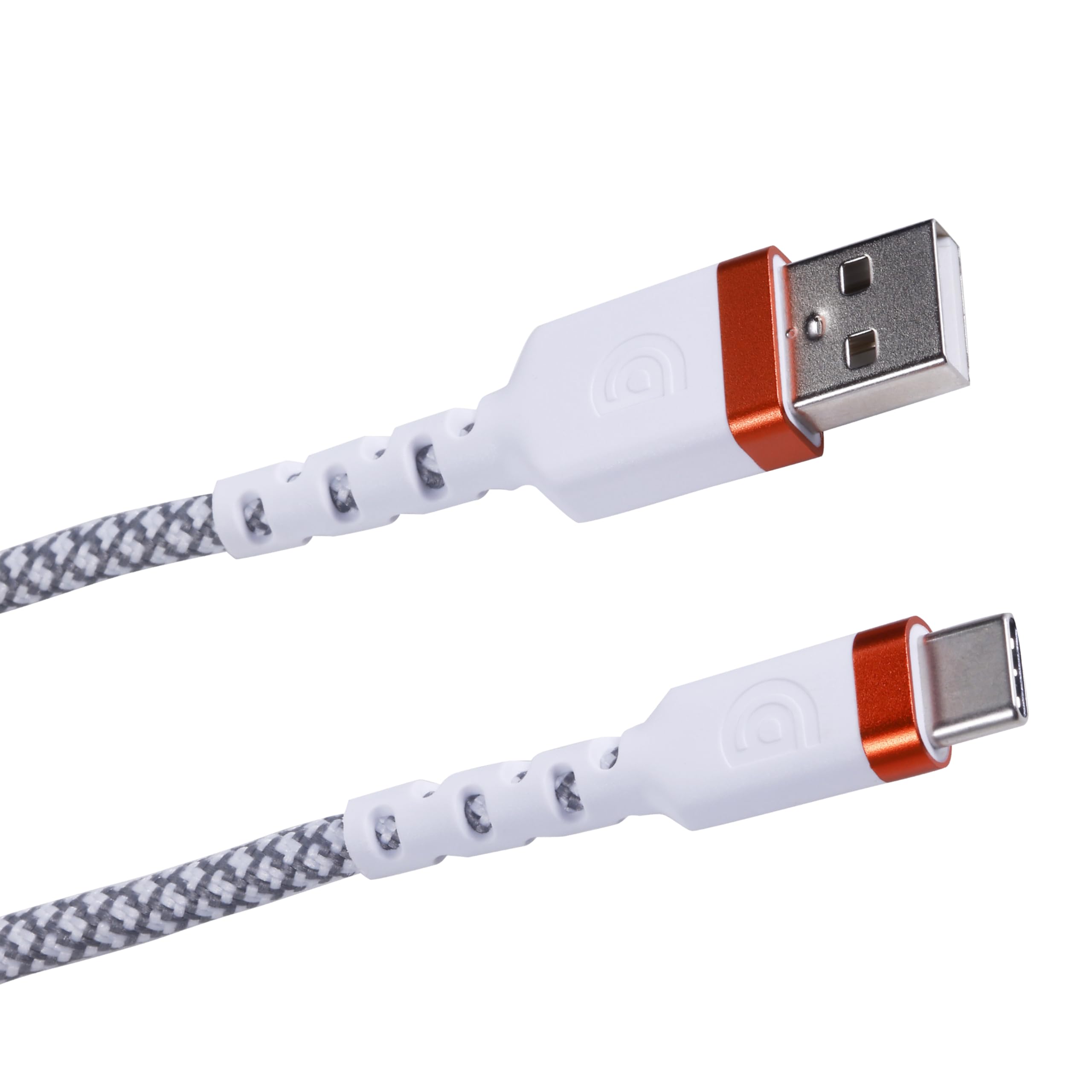 Griffin Cavo da USB-C a USB-A, cavo di ricarica rapida con treccia a 48 mandrini, teste in alluminio, durata di 30.000 piegature, cavo di ricarica rapida durevole