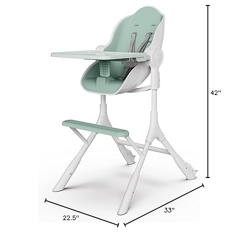 Vista 9 de ORIBEL Cocoon Z - Silla alta y tumbona para bebé, silla alta perfecta para niños pequeños/recién nacidos, se desliza fácilmente en todas las Verde