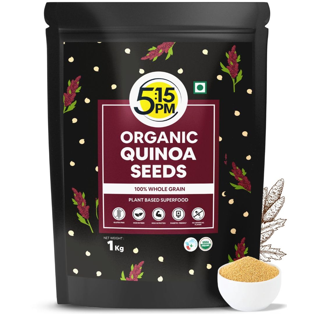 5:15PM Quinoa Seeds 1kg | 100% Organic White Quinoa Seeds |Healthy Cereal for Breakfast| Rich in Protein, Fibre and Calcium 1kg (B0B77QS21H) Amazon Price History, Amazon Price Tracker