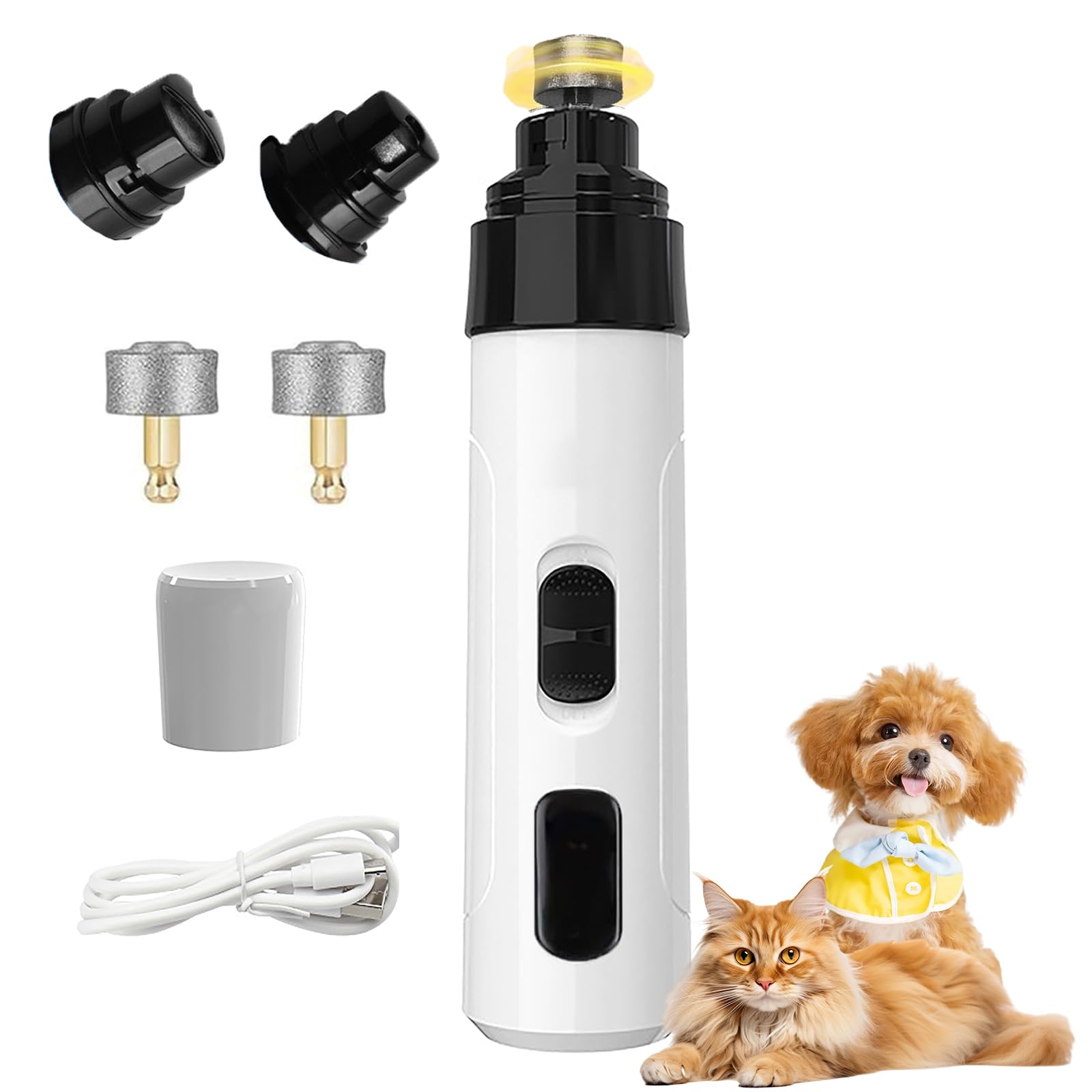 Upgraded Dog Nail Grinder Cordless with 2 Speeds for Pets