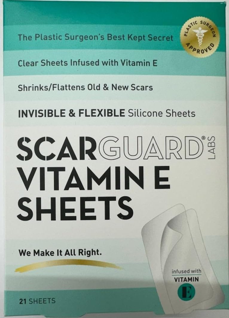 ScarGuard Scarsheet Nearly Invisible Silicone Scar Sheets, 21 Count