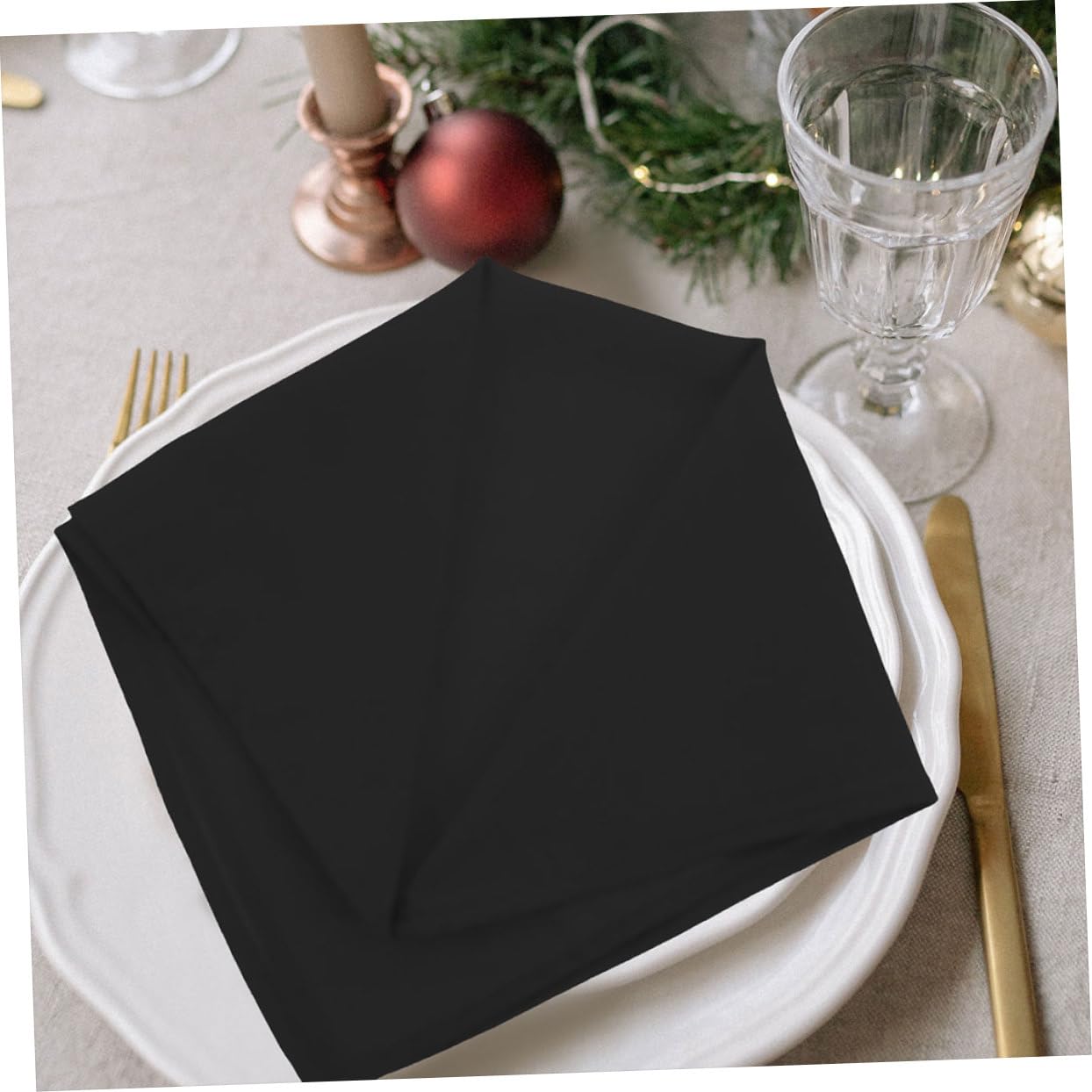 100 Serviettes de Table Noires en Papier, Épaisses et Absorbantes, pour Dîner, Fêtes et Réunions, Élégantes pour Mariage et Réception