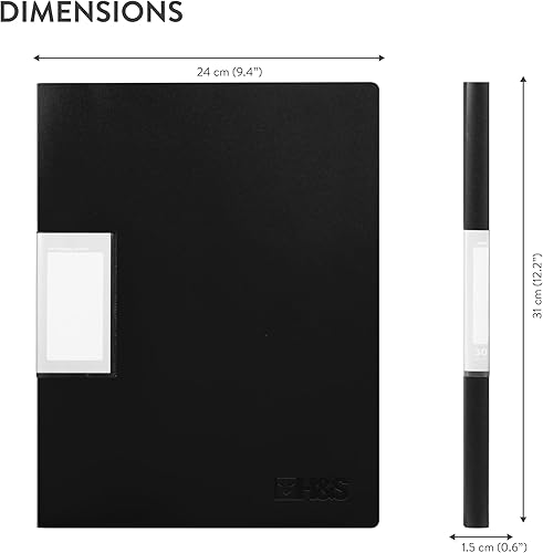 Miniatura 6 de H&S 6 carpetas A4 con 30 bolsillos, carpeta de proyectos de presentación, varios colores, azul, negro, verde, naranja, cartera de exhibición, tamaño