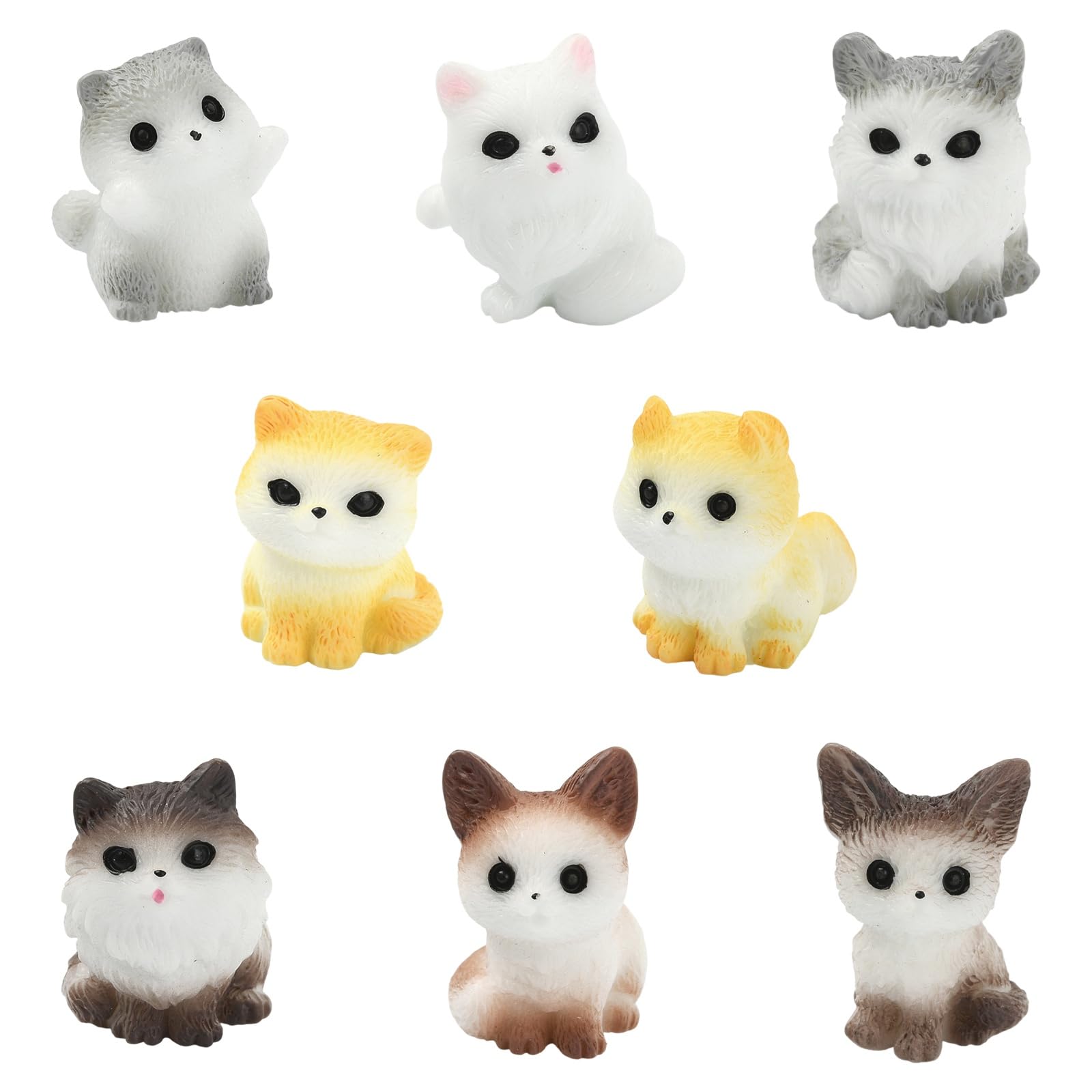 Stiesy Mini Cat Figurines 40Pcs, 8 Styles Resin Figures Realistic Cute Kitten Animal Decor for Micro Landscaping, Fairy Garden Accessories and DIY Craft Supplies โ image 1