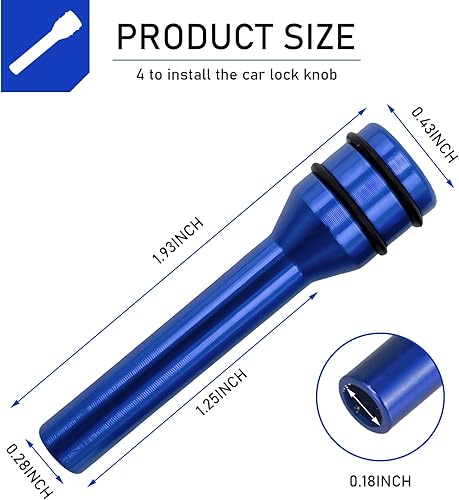 Miniatura 2 de awlbed 4 piezas de cubierta para pomo de cerradura de puerta interior de automóvil, metal antiarañazos antioxidante, pestillo de puerta de