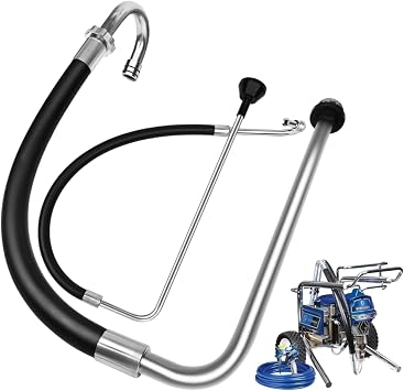 Stainless Steel Suction Hose & Reflux Line Set,Compatible with Graco 390/395/490/495/595 & Tongshan T300/500 Airless Paint Sprayers/Line Painting Machines, Includes 1 Stainless Steel Filters