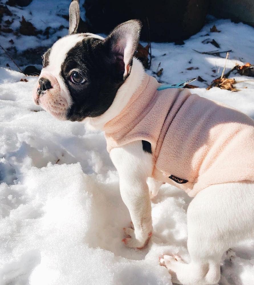 Gooby Fleece Vest Dog Sweater - Peach, X-Large - Warm Pullover Fleece Dog Jacket with O-Ring Leash - Winter Small Dog Sweater Coat - Cold Weather Dog Clothes for Small Dogs Boy or Girl